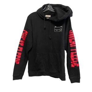 TNA Sweat‎ Fleece Pullover Hoodie Sweatshirt Black Size XS Embroidered Oversized